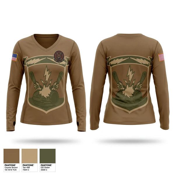 Womens Long Sleeve Vneck Shirt, 35 Combat Comm, Air Force, Teamtime, Team time, sublimation, custom sports apparel, team uniforms, spirit wear, spiritwear, sports uniforms, custom shirts, team store, custom team store, fundraiser sports, apparel fundraiser