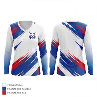 Womens Long Sleeve Vneck Shirt, Illinois Bobcats, Men's Basketball, Teamtime, Team time, sublimation, custom sports apparel, team uniforms, spirit wear, spiritwear, sports uniforms, custom shirts, team store, custom team store, fundraiser sports, apparel fundraiser