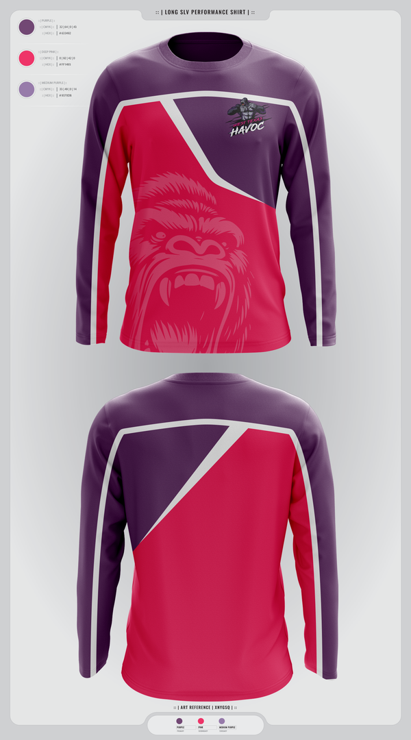 Long Sleeve Performance Shirt, West texas Havoc, Baseball, Teamtime, Team time, sublimation, custom sports apparel, team uniforms, spirit wear, spiritwear, sports uniforms, custom shirts, team store, custom team store, fundraiser sports, apparel fundraiser
