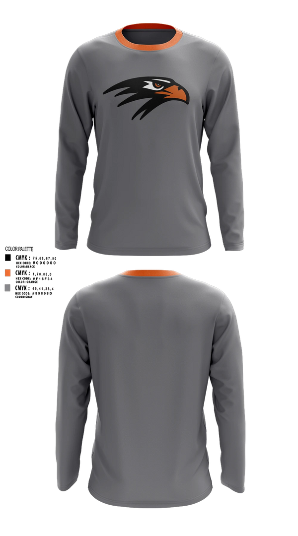 Long Sleeve Performance Shirt, Bloomer Blackhawk'sTrack & Field, Track & Field, Teamtime, Team time, sublimation, custom sports apparel, team uniforms, spirit wear, spiritwear, sports uniforms, custom shirts, team store, custom team store, fundraiser sports, apparel fundraiser