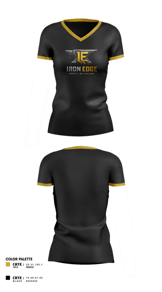 Womens Short Sleeve Vneck Shirt, Iron edge wrestling academy, Wrestling, Teamtime, Team time, sublimation, custom sports apparel, team uniforms, spirit wear, spiritwear, sports uniforms, custom shirts, team store, custom team store, fundraiser sports, apparel fundraiser