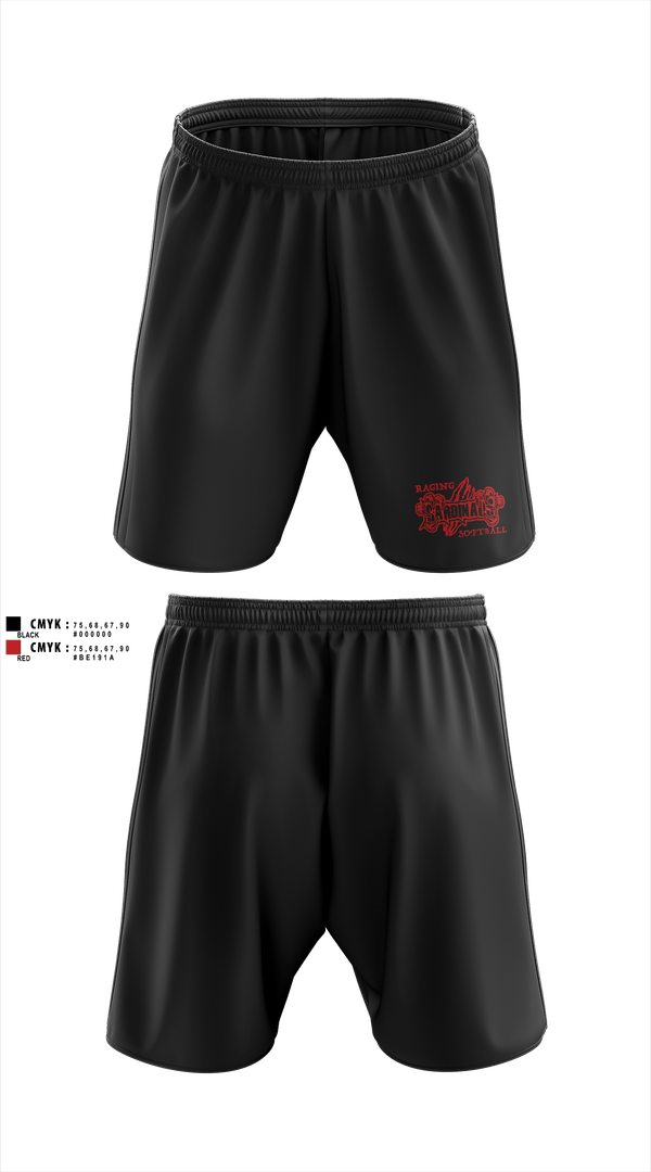 Athletic Shorts With Pockets, Raging Cardinals, Softball, Teamtime, Team time, sublimation, custom sports apparel, team uniforms, spirit wear, spiritwear, sports uniforms, custom shirts, team store, custom team store, fundraiser sports, apparel fundraiser