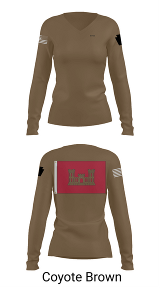 Womens Long Sleeve Vneck Shirt, B 103 EN BN, National Guard, Teamtime, Team time, sublimation, custom sports apparel, team uniforms, spirit wear, spiritwear, sports uniforms, custom shirts, team store, custom team store, fundraiser sports, apparel fundraiser