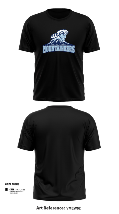 West Orange Mountaineers Basketball 93862172 Short Sleeve Performance Shirt - 46