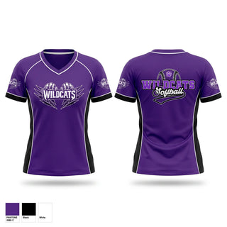Womens Short Sleeve Vneck Shirt, Keystone Wildcats, Softball, Teamtime, Team time, sublimation, custom sports apparel, team uniforms, spirit wear, spiritwear, sports uniforms, custom shirts, team store, custom team store, fundraiser sports, apparel fundraiser
