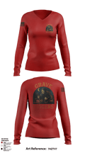 Grave Diggers Team 1 Women's Long Sleeve V-neck Shirt - 2