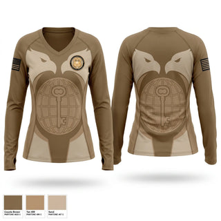 Womens Long Sleeve Vneck Shirt, 753 MI BN, Army, Teamtime, Team time, sublimation, custom sports apparel, team uniforms, spirit wear, spiritwear, sports uniforms, custom shirts, team store, custom team store, fundraiser sports, apparel fundraiser