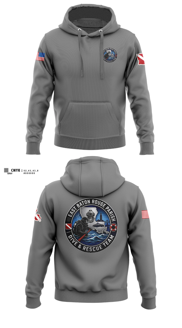 Hoodie, East Baton Rouge Parish Dive & Rescue Team, Fire Department, Teamtime, Team time, sublimation, custom sports apparel, team uniforms, spirit wear, spiritwear, sports uniforms, custom shirts, team store, custom team store, fundraiser sports, apparel fundraiser