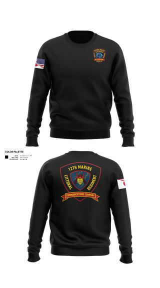 Crew Neck Sweatshirt, 12th MLR Headquarters Element, Marines, Teamtime, Team time, sublimation, custom sports apparel, team uniforms, spirit wear, spiritwear, sports uniforms, custom shirts, team store, custom team store, fundraiser sports, apparel fundraiser