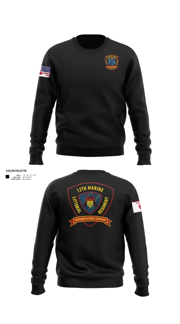 Crew Neck Sweatshirt, 12th MLR Headquarters Element, Marines, Teamtime, Team time, sublimation, custom sports apparel, team uniforms, spirit wear, spiritwear, sports uniforms, custom shirts, team store, custom team store, fundraiser sports, apparel fundraiser
