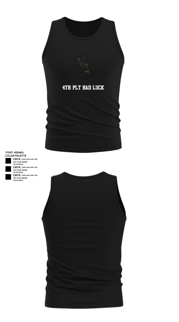 Tank Top, 4th plt bad luck, Army, Teamtime, Team time, sublimation, custom sports apparel, team uniforms, spirit wear, spiritwear, sports uniforms, custom shirts, team store, custom team store, fundraiser sports, apparel fundraiser