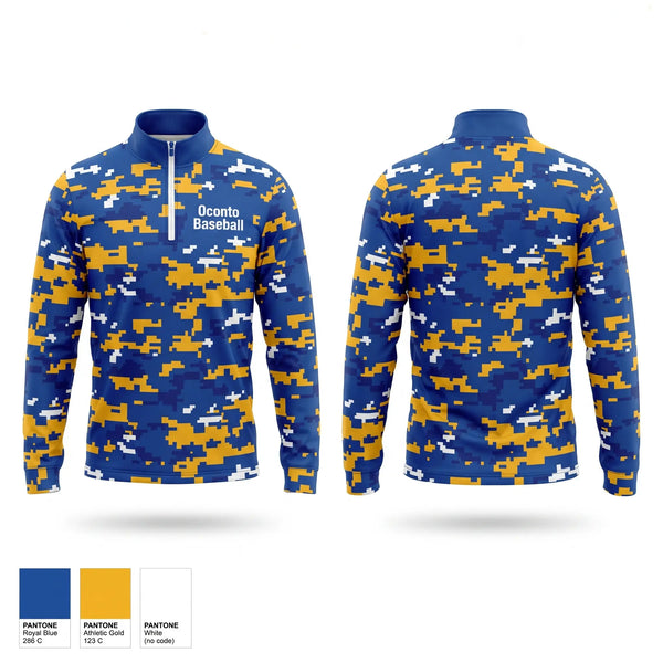 Quarter Zip Jacket, Oconto Baseball, Baseball, Teamtime, Team time, sublimation, custom sports apparel, team uniforms, spirit wear, spiritwear, sports uniforms, custom shirts, team store, custom team store, fundraiser sports, apparel fundraiser