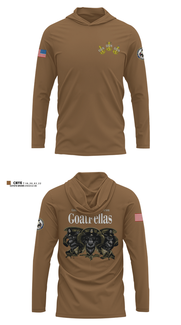 Long Sleeve Hooded Sun Shirt, NTAG ORV CHIEFS MESS, Navy, Teamtime, Team time, sublimation, custom sports apparel, team uniforms, spirit wear, spiritwear, sports uniforms, custom shirts, team store, custom team store, fundraiser sports, apparel fundraiser