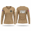 MORRISTOWN FIRE Women's Long Sleeve V-neck Shirt - 1
