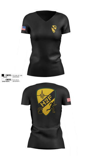 Womens Short Sleeve Vneck Shirt, 1st Air Cavalry Brigade H2F, Army, Teamtime, Team time, sublimation, custom sports apparel, team uniforms, spirit wear, spiritwear, sports uniforms, custom shirts, team store, custom team store, fundraiser sports, apparel fundraiser