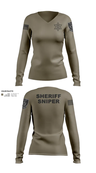 Womens Long Sleeve Vneck Shirt, Fayette County Sheriff WV, Police, Teamtime, Team time, sublimation, custom sports apparel, team uniforms, spirit wear, spiritwear, sports uniforms, custom shirts, team store, custom team store, fundraiser sports, apparel fundraiser