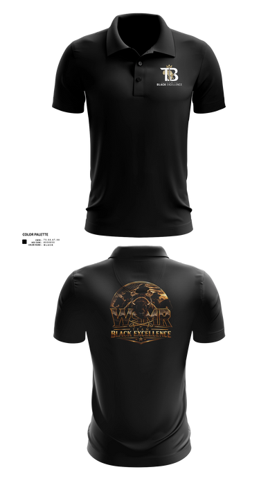 Black Excellence Short Sleeve Performance Polo - 21
