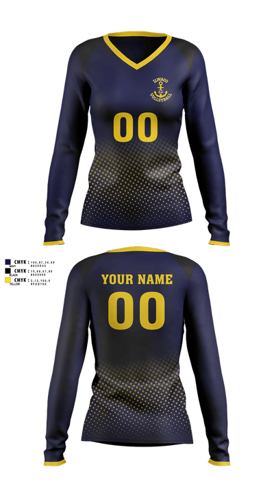 Ilwaco Lady Fishermen Volleyball 70277237 Women's Long Sleeve V-neck Shirt - 1