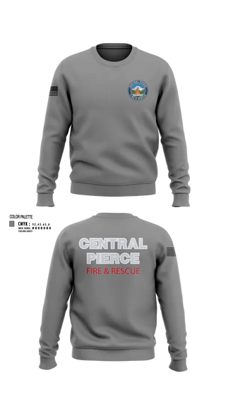 Crew Neck Sweatshirt, Central Pierce Wildfire, Fire Department, Teamtime, Team time, sublimation, custom sports apparel, team uniforms, spirit wear, spiritwear, sports uniforms, custom shirts, team store, custom team store, fundraiser sports, apparel fundraiser