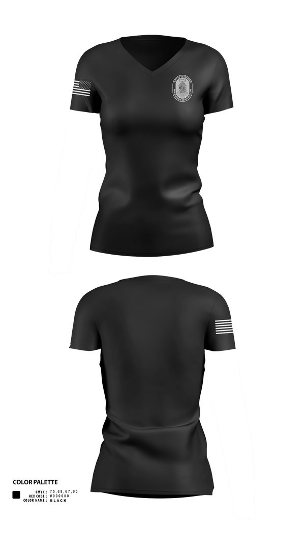 Womens Short Sleeve Vneck Shirt, Glenarden police, Police, Teamtime, Team time, sublimation, custom sports apparel, team uniforms, spirit wear, spiritwear, sports uniforms, custom shirts, team store, custom team store, fundraiser sports, apparel fundraiser