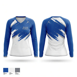 Womens Long Sleeve Vneck Shirt, Brand Makers, , Teamtime, Team time, sublimation, custom sports apparel, team uniforms, spirit wear, spiritwear, sports uniforms, custom shirts, team store, custom team store, fundraiser sports, apparel fundraiser