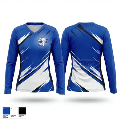 Yates Center High School Baseball 21292149 Women's Long Sleeve V-neck Shirt - 1