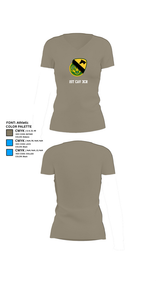 Womens Short Sleeve Vneck Shirt, 1st Cav 3CR, , Teamtime, Team time, sublimation, custom sports apparel, team uniforms, spirit wear, spiritwear, sports uniforms, custom shirts, team store, custom team store, fundraiser sports, apparel fundraiser
