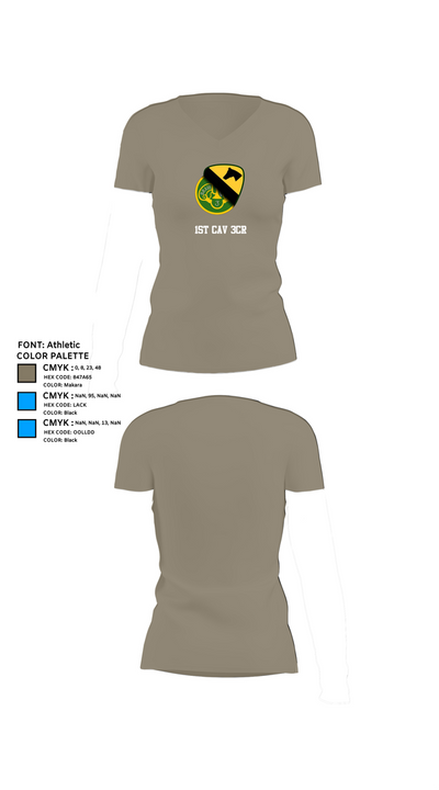 1st Cav 3CR 22311703 Women's Short Sleeve V-neck Shirt - 64
