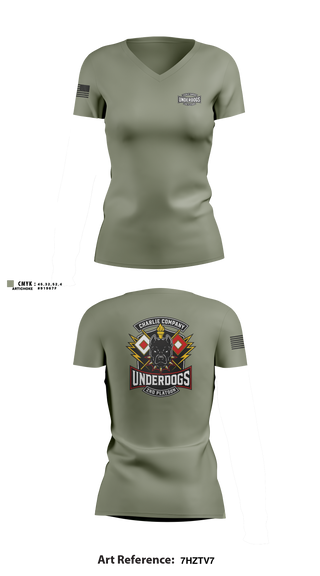 Womens Short Sleeve Vneck Shirt, C co 2nd plt Underdogs, Army, Teamtime, Team time, sublimation, custom sports apparel, team uniforms, spirit wear, spiritwear, sports uniforms, custom shirts, team store, custom team store, fundraiser sports, apparel fundraiser