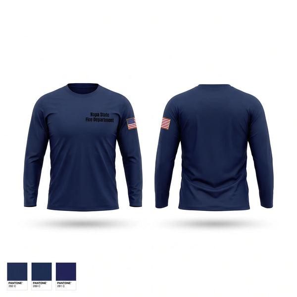 Long Sleeve Performance Shirt, Napa State Fire Department, Fire Department, Teamtime, Team time, sublimation, custom sports apparel, team uniforms, spirit wear, spiritwear, sports uniforms, custom shirts, team store, custom team store, fundraiser sports, apparel fundraiser