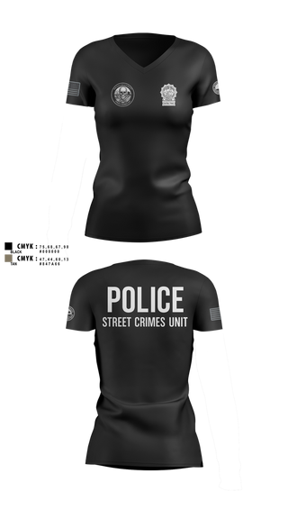Womens Short Sleeve Vneck Shirt, STREET CRIMES, , Teamtime, Team time, sublimation, custom sports apparel, team uniforms, spirit wear, spiritwear, sports uniforms, custom shirts, team store, custom team store, fundraiser sports, apparel fundraiser