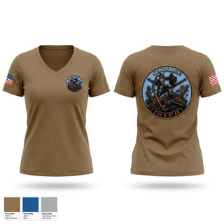 Womens Short Sleeve Vneck Shirt, Carnage Company, Army, Teamtime, Team time, sublimation, custom sports apparel, team uniforms, spirit wear, spiritwear, sports uniforms, custom shirts, team store, custom team store, fundraiser sports, apparel fundraiser