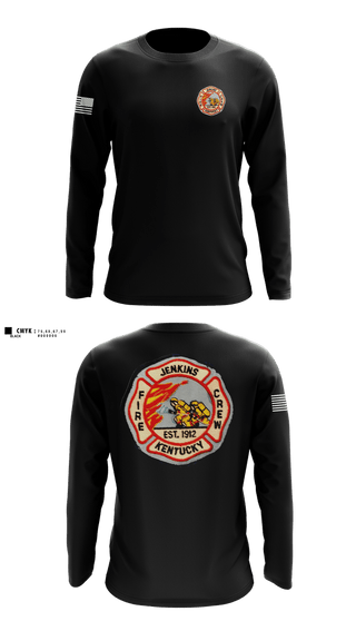 Long Sleeve Performance Shirt, Jenkins fire department, Fire Department, Teamtime, Team time, sublimation, custom sports apparel, team uniforms, spirit wear, spiritwear, sports uniforms, custom shirts, team store, custom team store, fundraiser sports, apparel fundraiser