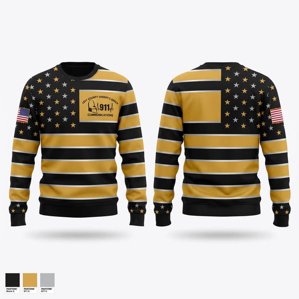 Crew Neck Sweatshirt, LEVY COUNTY SHERIFF'S OFFICE 911 COMMUNICATIONS DIVISION, Police, Teamtime, Team time, sublimation, custom sports apparel, team uniforms, spirit wear, spiritwear, sports uniforms, custom shirts, team store, custom team store, fundraiser sports, apparel fundraiser