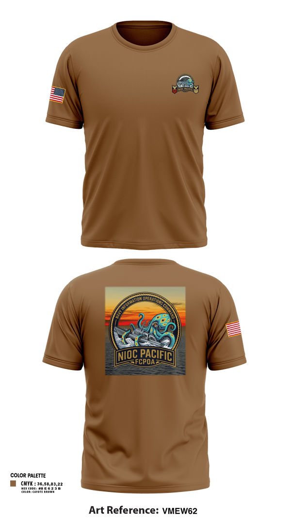 Old School Cotton Feel Shirt, NIOC Pacific FCPOA, Navy, Teamtime, Team time, sublimation, custom sports apparel, team uniforms, spirit wear, spiritwear, sports uniforms, custom shirts, team store, custom team store, fundraiser sports, apparel fundraiser