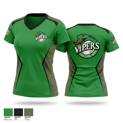 Eastern Iowa Vipers Women's Short Sleeve V-neck Shirt - 1