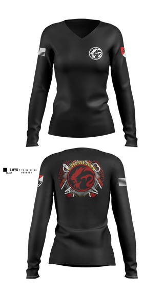 Womens Long Sleeve Vneck Shirt, Support, HHT, 1/11 ACR, Army, Teamtime, Team time, sublimation, custom sports apparel, team uniforms, spirit wear, spiritwear, sports uniforms, custom shirts, team store, custom team store, fundraiser sports, apparel fundraiser