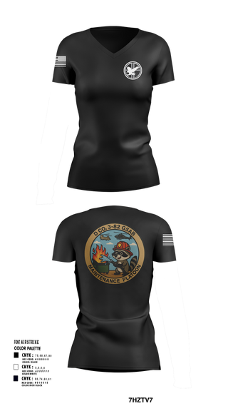 Womens Short Sleeve Vneck Shirt, D Co 3-82 GSAB Maintenance Platoon, , Teamtime, Team time, sublimation, custom sports apparel, team uniforms, spirit wear, spiritwear, sports uniforms, custom shirts, team store, custom team store, fundraiser sports, apparel fundraiser