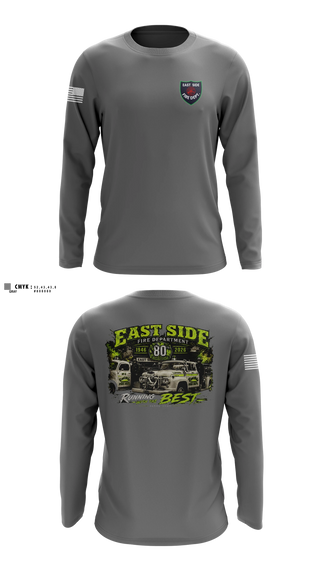 Long Sleeve Performance Shirt, East Side Fire Department (Belleville), Fire Department, Teamtime, Team time, sublimation, custom sports apparel, team uniforms, spirit wear, spiritwear, sports uniforms, custom shirts, team store, custom team store, fundraiser sports, apparel fundraiser