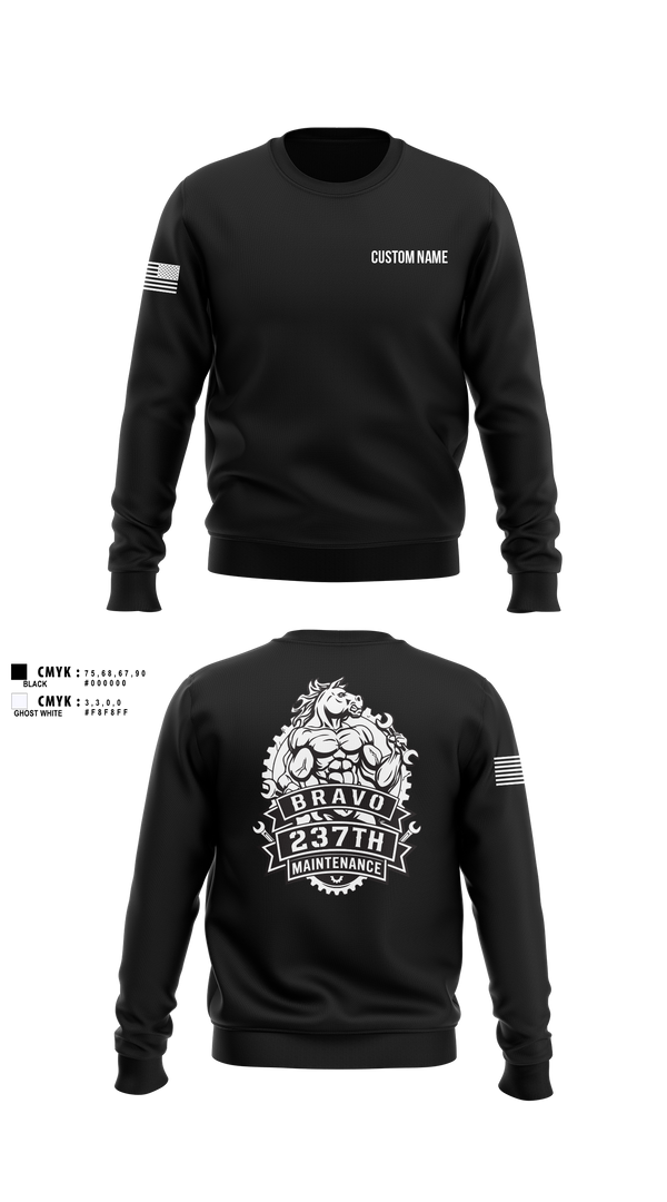 Crew Neck Sweatshirt, BRAVO 237th BSB, Army, Teamtime, Team time, sublimation, custom sports apparel, team uniforms, spirit wear, spiritwear, sports uniforms, custom shirts, team store, custom team store, fundraiser sports, apparel fundraiser