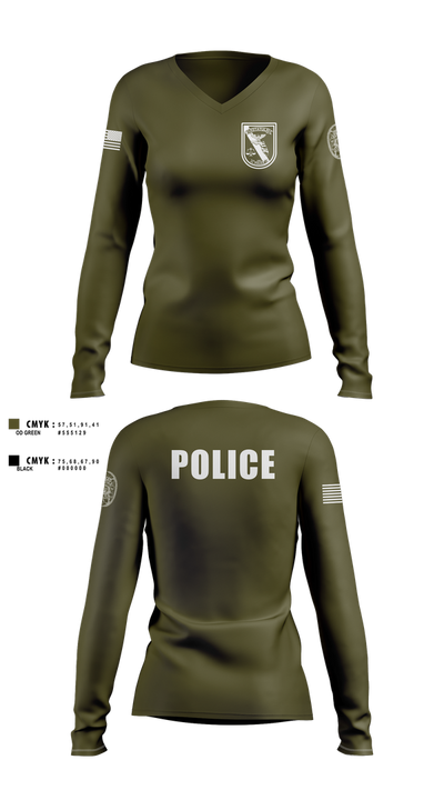 Astatula Police Department 20929188 Women's Long Sleeve V-neck Shirt - 2