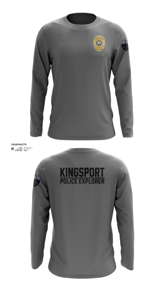 Long Sleeve Performance Shirt, Kingsport Police Explorer Post, Police, Teamtime, Team time, sublimation, custom sports apparel, team uniforms, spirit wear, spiritwear, sports uniforms, custom shirts, team store, custom team store, fundraiser sports, apparel fundraiser