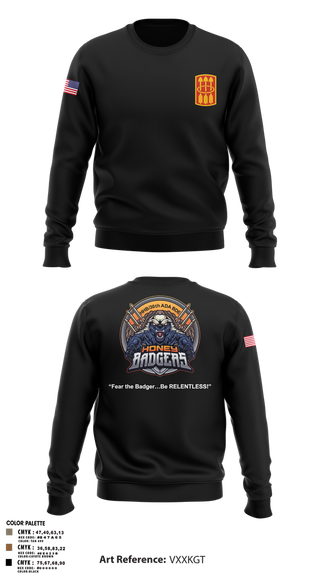 Crew Neck Sweatshirt, Honey Badgers / 30X, Army, Teamtime, Team time, sublimation, custom sports apparel, team uniforms, spirit wear, spiritwear, sports uniforms, custom shirts, team store, custom team store, fundraiser sports, apparel fundraiser