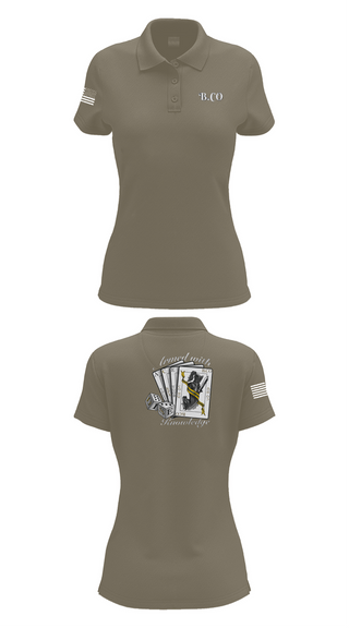 Womens Short Sleeve Performance Polo, Bravo Company 532ND Military Battalion, , Teamtime, Team time, sublimation, custom sports apparel, team uniforms, spirit wear, spiritwear, sports uniforms, custom shirts, team store, custom team store, fundraiser sports, apparel fundraiser