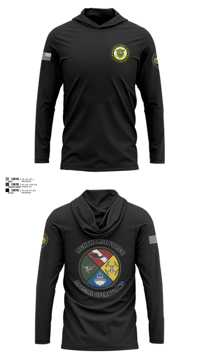 Muscogee Nation Special Operations 96454937 Long Sleeve Performance Shirt with hood - 3