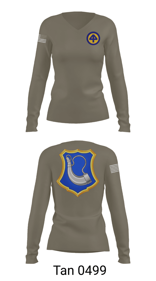 Womens Long Sleeve Vneck Shirt, HHC 1/181, National Guard, Teamtime, Team time, sublimation, custom sports apparel, team uniforms, spirit wear, spiritwear, sports uniforms, custom shirts, team store, custom team store, fundraiser sports, apparel fundraiser