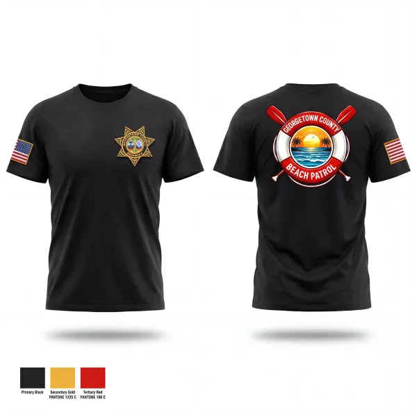Old School Cotton Feel Shirt, Georgetown County Beach Patrol, Police, Teamtime, Team time, sublimation, custom sports apparel, team uniforms, spirit wear, spiritwear, sports uniforms, custom shirts, team store, custom team store, fundraiser sports, apparel fundraiser
