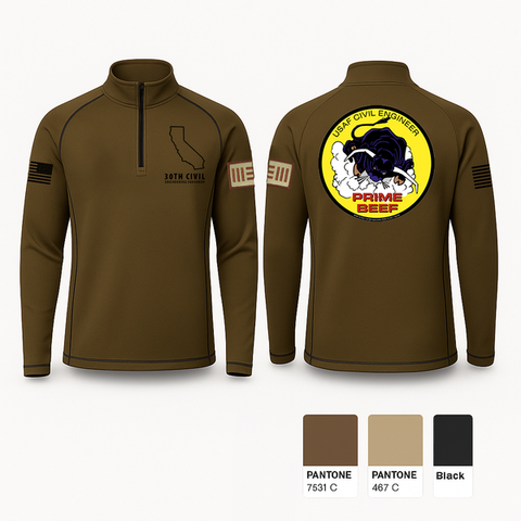 Quarter Zip Jacket, 30th civil engineering squadron, , Teamtime, Team time, sublimation, custom sports apparel, team uniforms, spirit wear, spiritwear, sports uniforms, custom shirts, team store, custom team store, fundraiser sports, apparel fundraiser