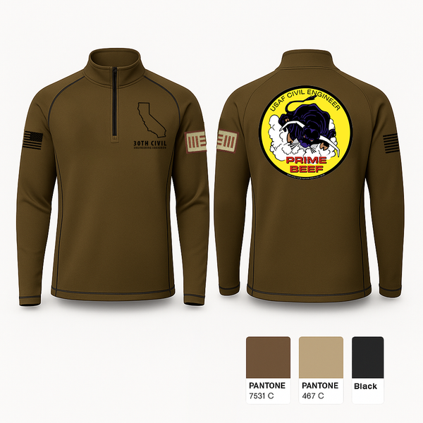Quarter Zip Jacket, 30th civil engineering squadron, , Teamtime, Team time, sublimation, custom sports apparel, team uniforms, spirit wear, spiritwear, sports uniforms, custom shirts, team store, custom team store, fundraiser sports, apparel fundraiser