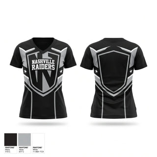 Womens Short Sleeve Vneck Shirt, Nashville Raiders, , Teamtime, Team time, sublimation, custom sports apparel, team uniforms, spirit wear, spiritwear, sports uniforms, custom shirts, team store, custom team store, fundraiser sports, apparel fundraiser